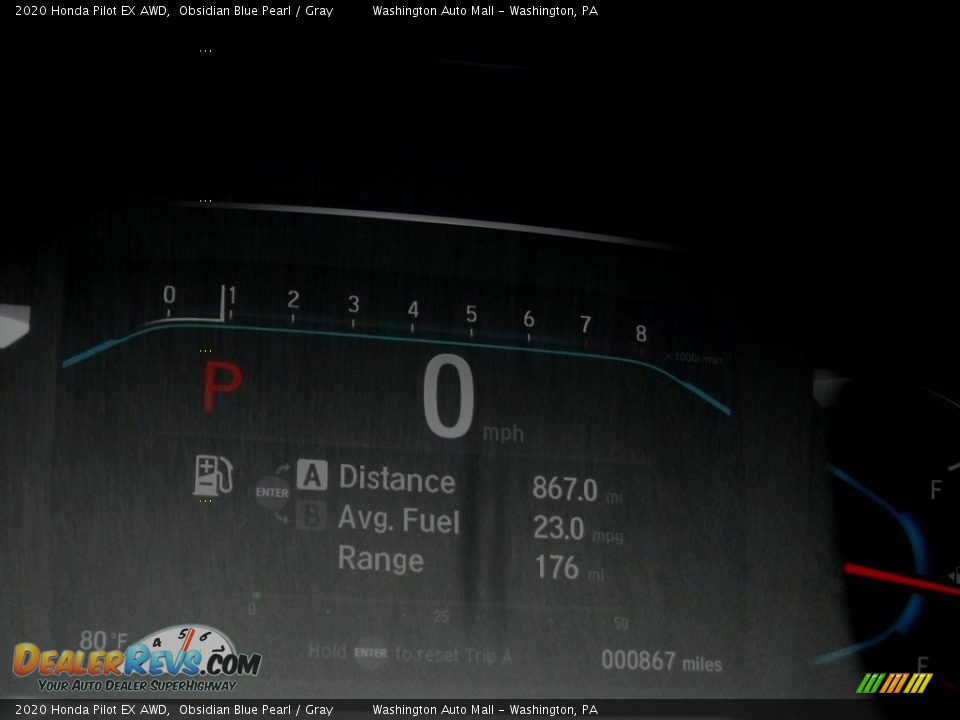 2020 Honda Pilot EX AWD Obsidian Blue Pearl / Gray Photo #30