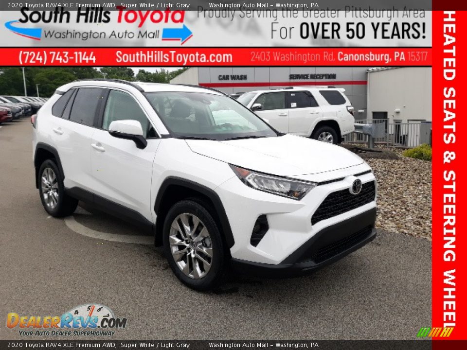 2020 Toyota RAV4 XLE Premium AWD Super White / Light Gray Photo #1