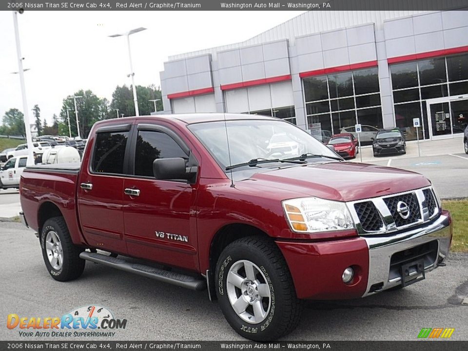 2006 Nissan Titan SE Crew Cab 4x4 Red Alert / Graphite/Titanium Photo #1