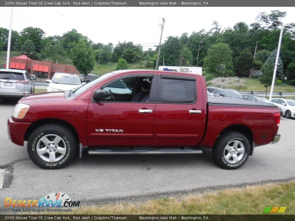 2006 Nissan Titan SE Crew Cab 4x4 Red Alert / Graphite/Titanium Photo #14