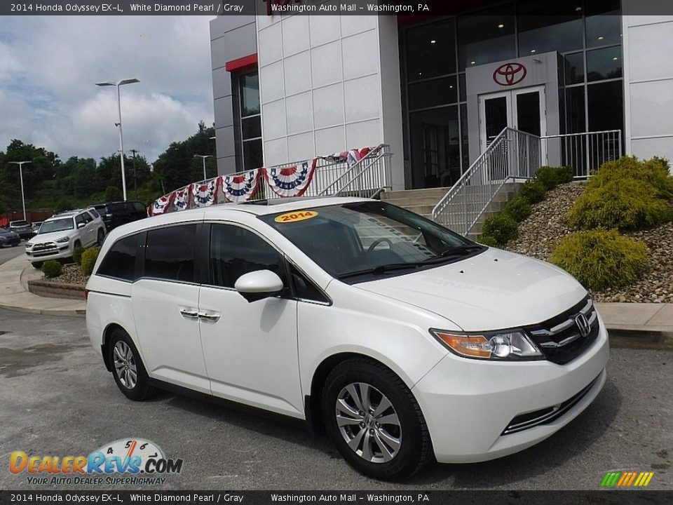 2014 Honda Odyssey EX-L White Diamond Pearl / Gray Photo #1