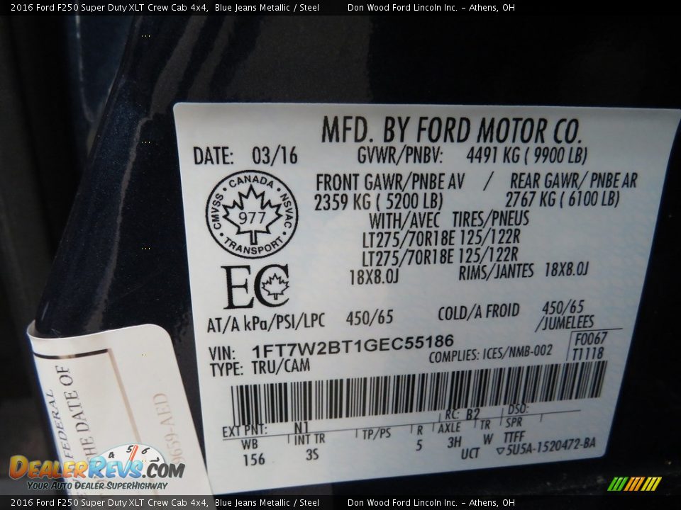 2016 Ford F250 Super Duty XLT Crew Cab 4x4 Blue Jeans Metallic / Steel Photo #29