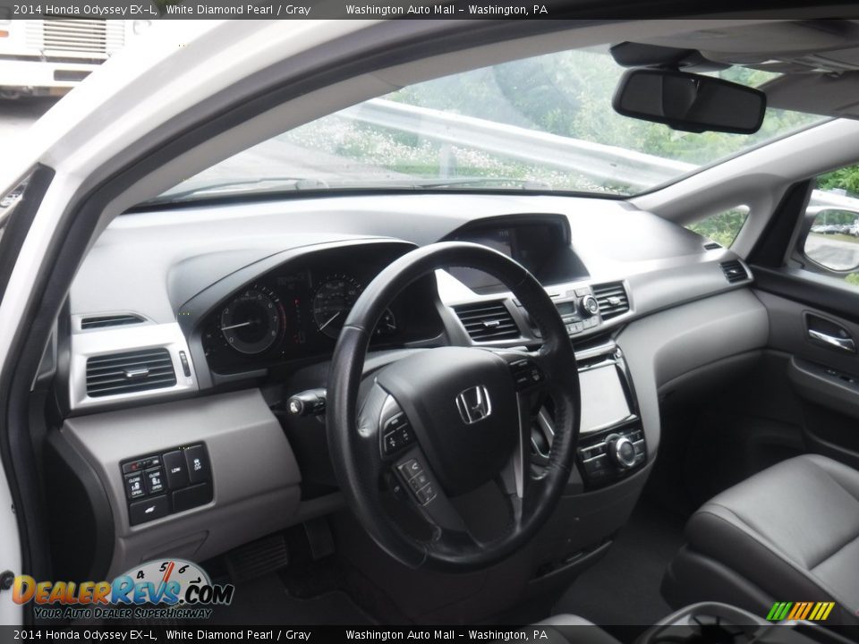 2014 Honda Odyssey EX-L White Diamond Pearl / Gray Photo #18