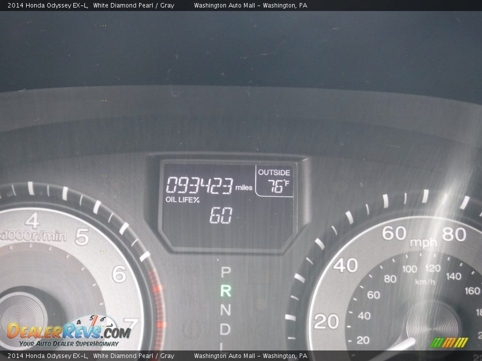 2014 Honda Odyssey EX-L White Diamond Pearl / Gray Photo #32