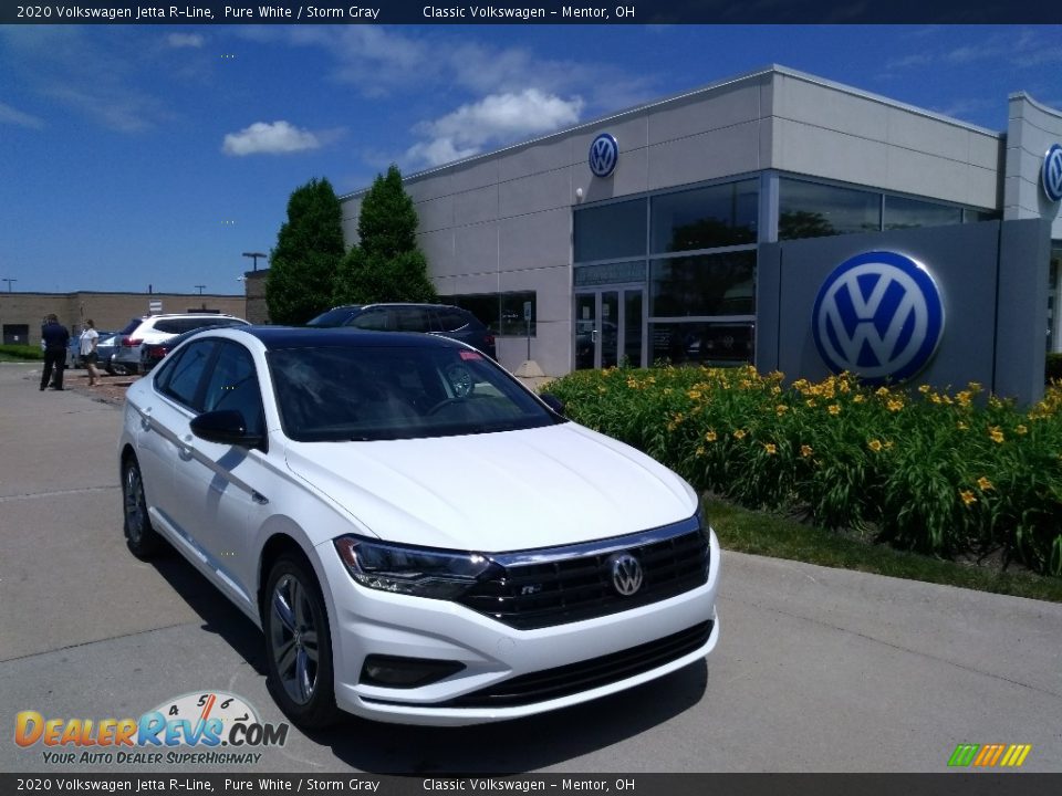 2020 Volkswagen Jetta R-Line Pure White / Storm Gray Photo #1