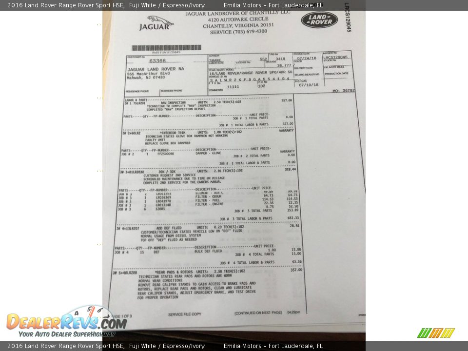 2016 Land Rover Range Rover Sport HSE Fuji White / Espresso/Ivory Photo #56