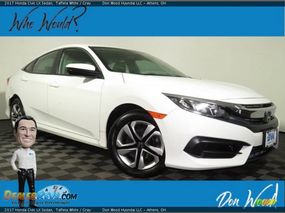 2017 Honda Civic LX Sedan Taffeta White / Gray Photo #1