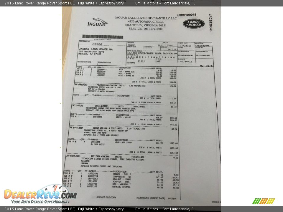 2016 Land Rover Range Rover Sport HSE Fuji White / Espresso/Ivory Photo #57