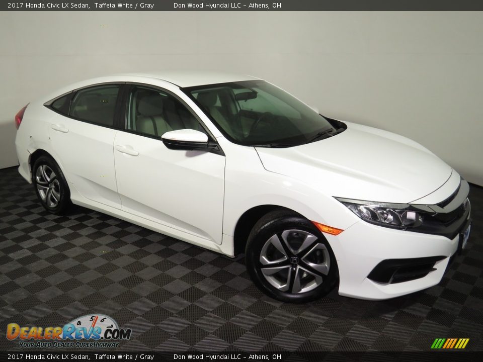 2017 Honda Civic LX Sedan Taffeta White / Gray Photo #2