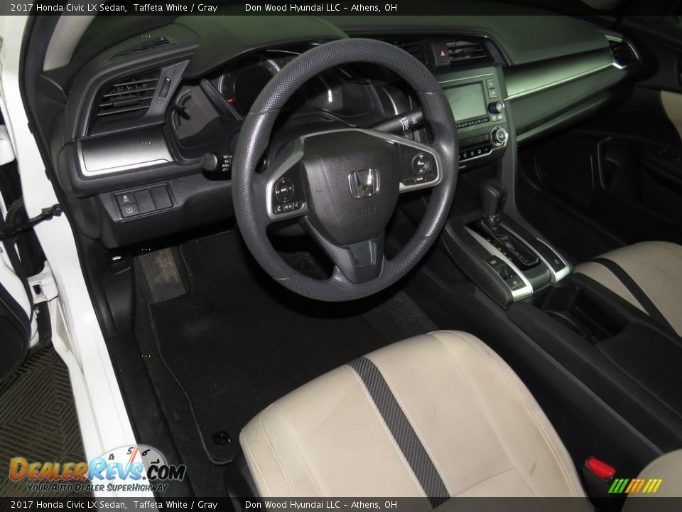 2017 Honda Civic LX Sedan Taffeta White / Gray Photo #18