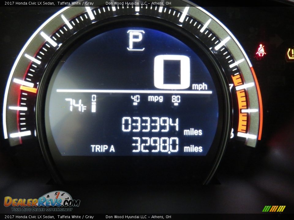 2017 Honda Civic LX Sedan Taffeta White / Gray Photo #28