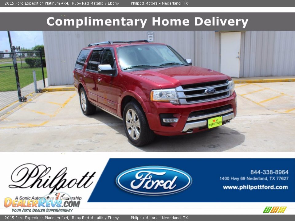 2015 Ford Expedition Platinum 4x4 Ruby Red Metallic / Ebony Photo #1
