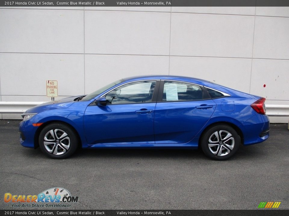 2017 Honda Civic LX Sedan Cosmic Blue Metallic / Black Photo #2