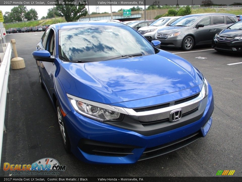 2017 Honda Civic LX Sedan Cosmic Blue Metallic / Black Photo #7