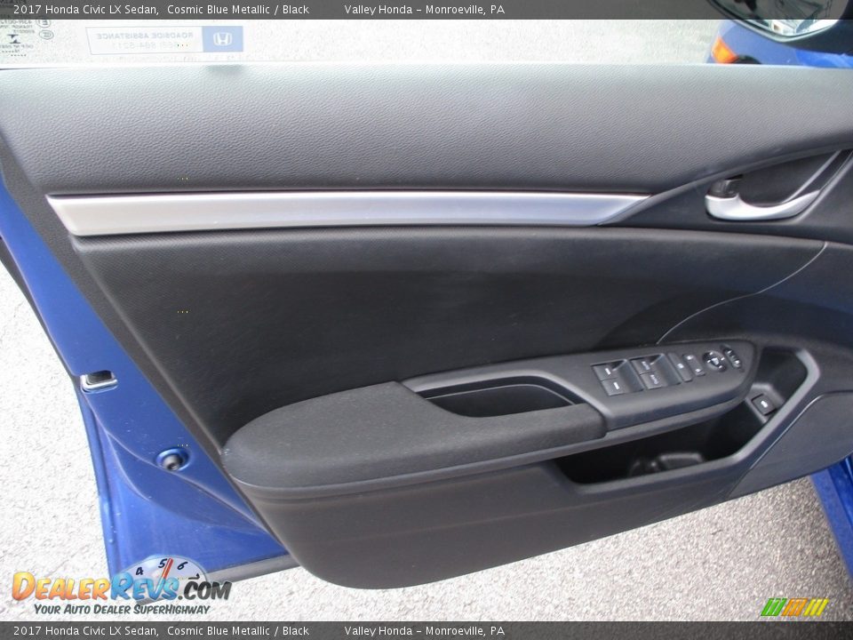 2017 Honda Civic LX Sedan Cosmic Blue Metallic / Black Photo #10