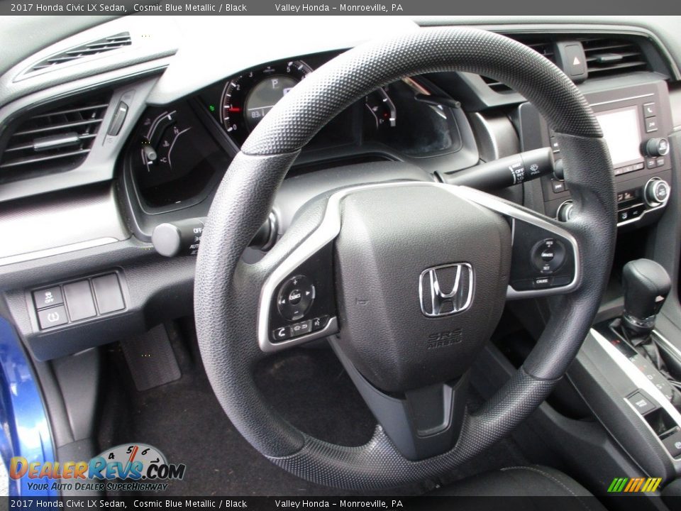 2017 Honda Civic LX Sedan Cosmic Blue Metallic / Black Photo #13