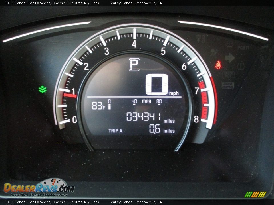 2017 Honda Civic LX Sedan Cosmic Blue Metallic / Black Photo #20