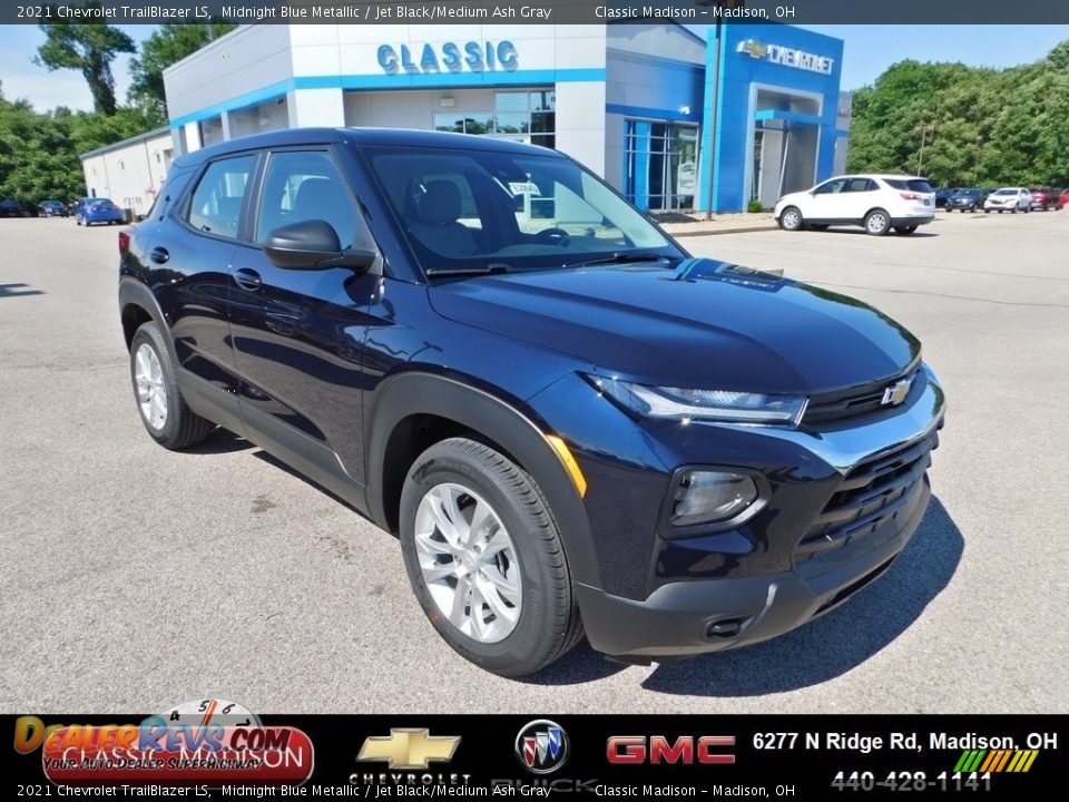 2021 Chevrolet Trailblazer LS Midnight Blue Metallic / Jet Black/Medium Ash Gray Photo #1