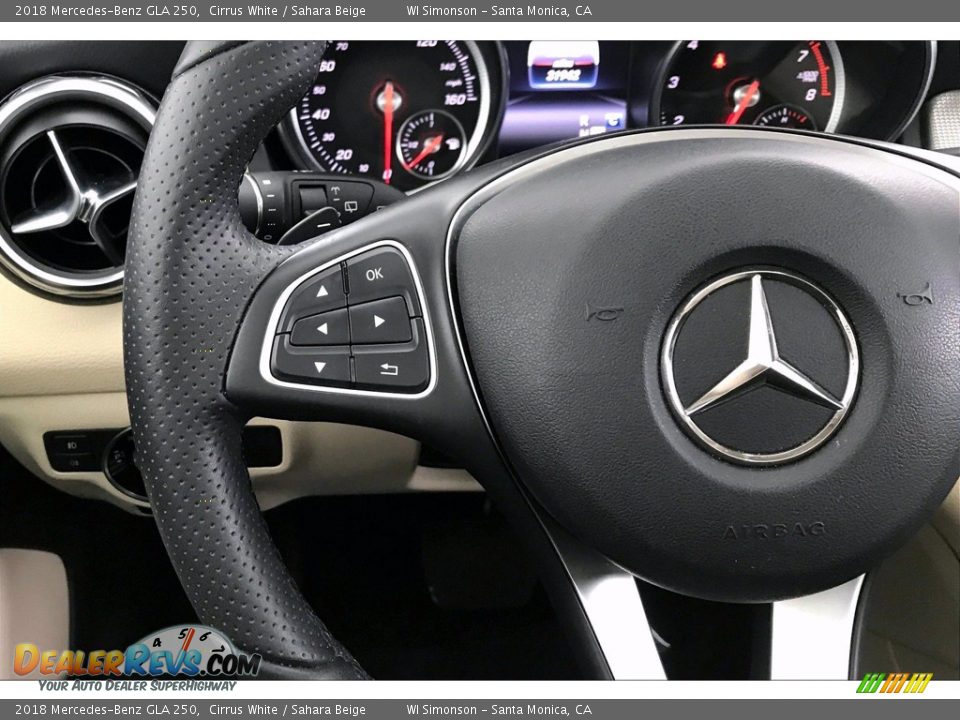 2018 Mercedes-Benz GLA 250 Cirrus White / Sahara Beige Photo #18