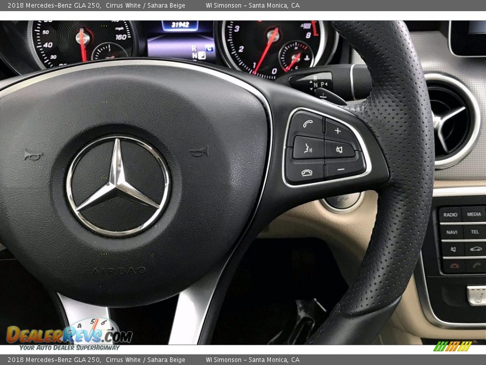 2018 Mercedes-Benz GLA 250 Cirrus White / Sahara Beige Photo #19