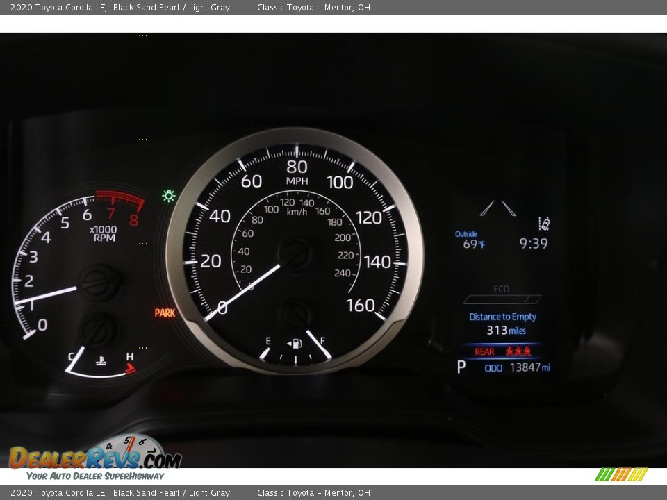 2020 Toyota Corolla LE Black Sand Pearl / Light Gray Photo #7