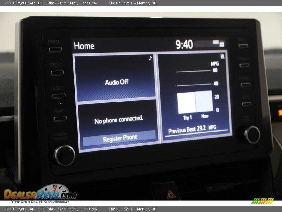 2020 Toyota Corolla LE Black Sand Pearl / Light Gray Photo #9