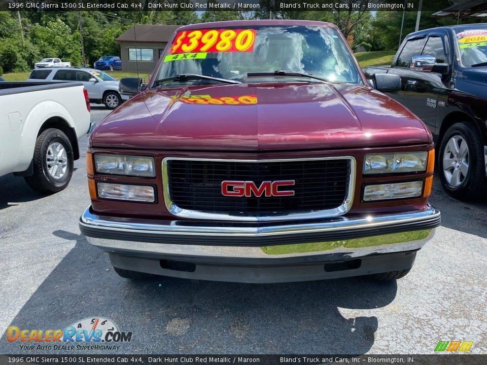 1996 GMC Sierra 1500 SL Extended Cab 4x4 Dark Hunt Club Red Metallic / Maroon Photo #2