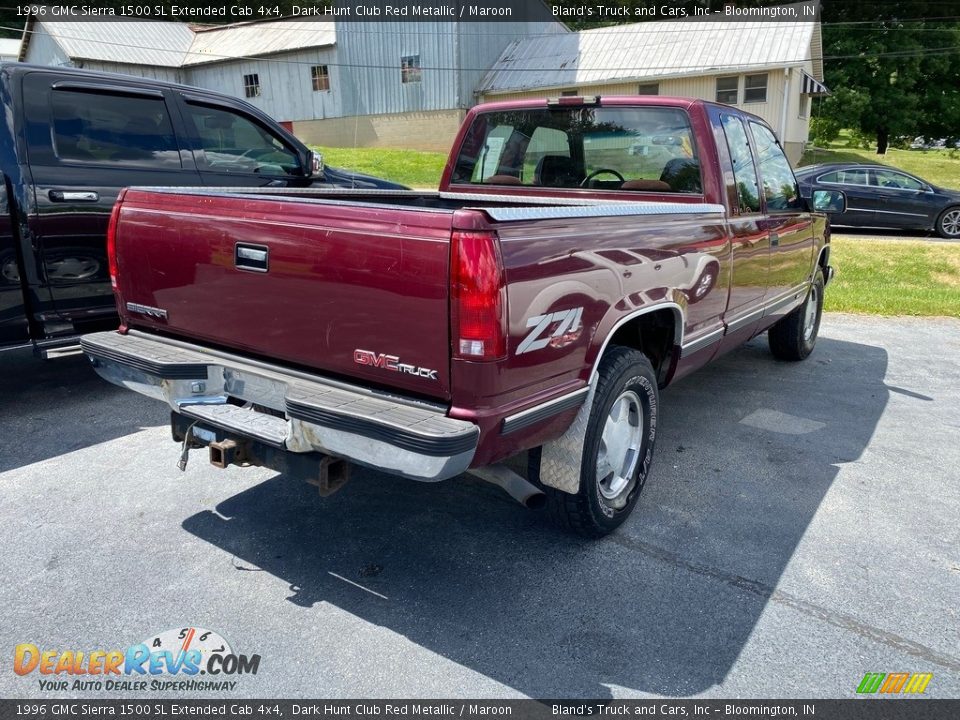 1996 GMC Sierra 1500 SL Extended Cab 4x4 Dark Hunt Club Red Metallic / Maroon Photo #4