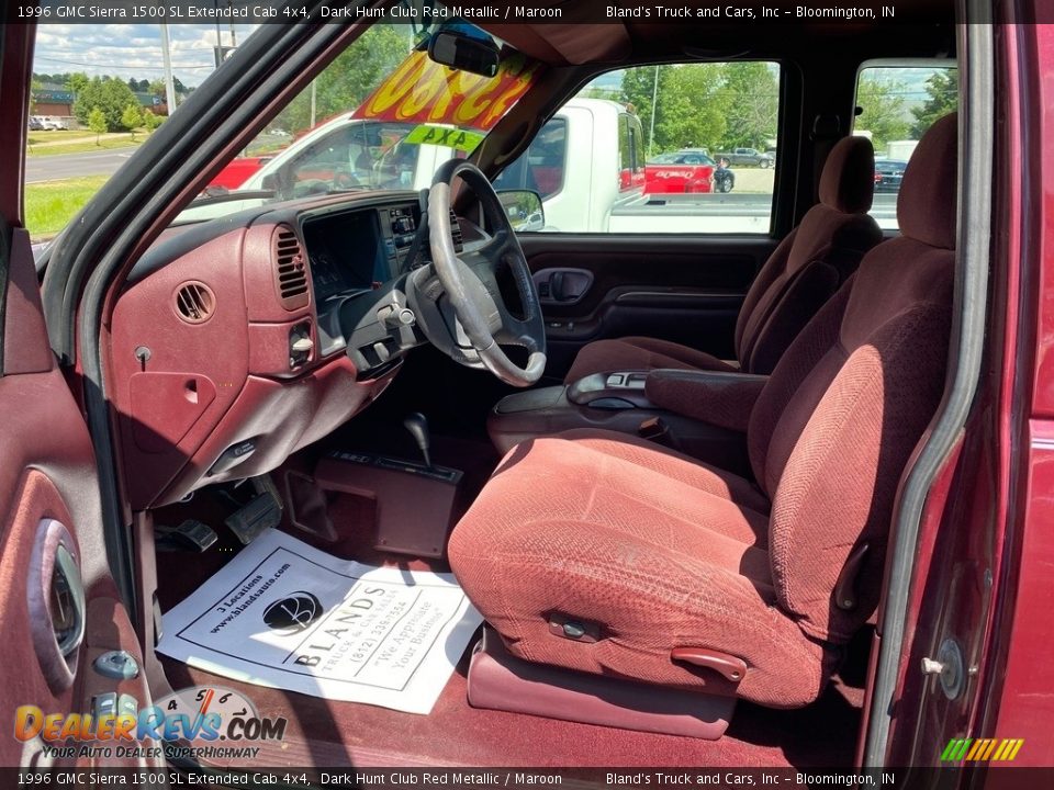 1996 GMC Sierra 1500 SL Extended Cab 4x4 Dark Hunt Club Red Metallic / Maroon Photo #8