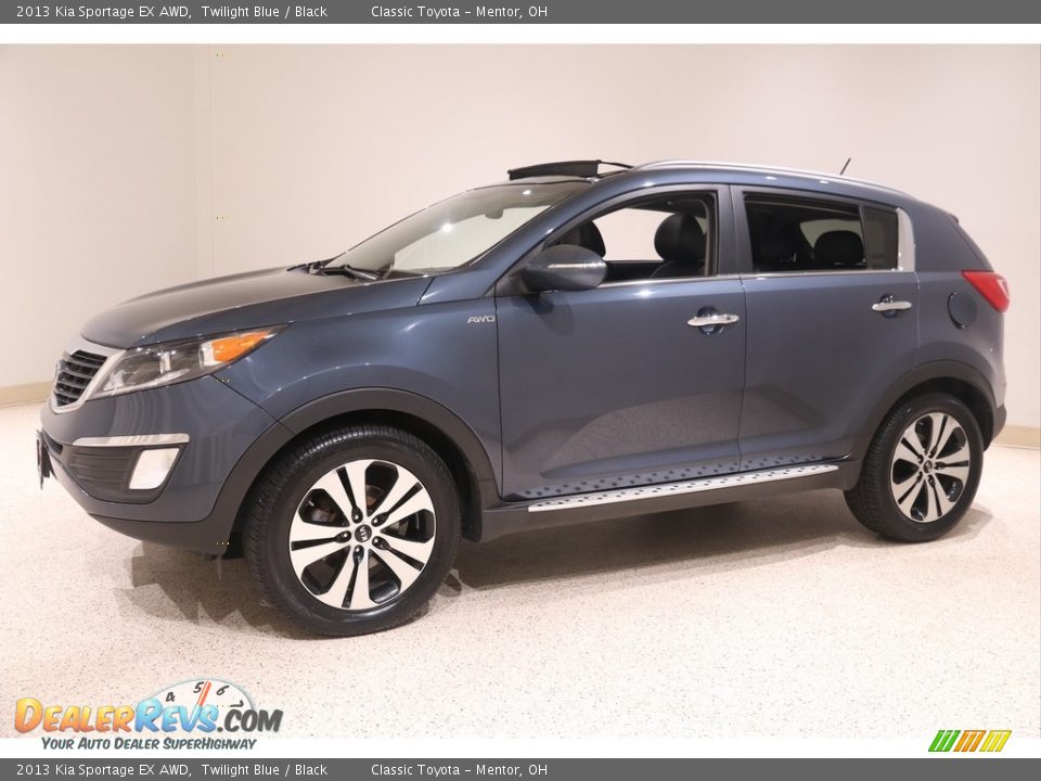 2013 Kia Sportage EX AWD Twilight Blue / Black Photo #3