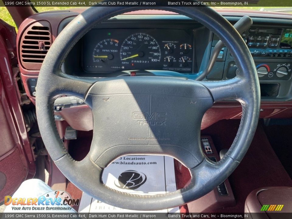 1996 GMC Sierra 1500 SL Extended Cab 4x4 Dark Hunt Club Red Metallic / Maroon Photo #9