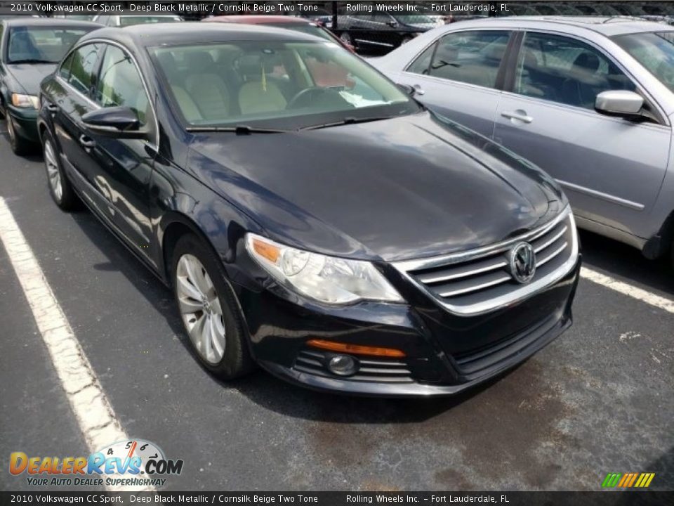 2010 Volkswagen CC Sport Deep Black Metallic / Cornsilk Beige Two Tone Photo #1