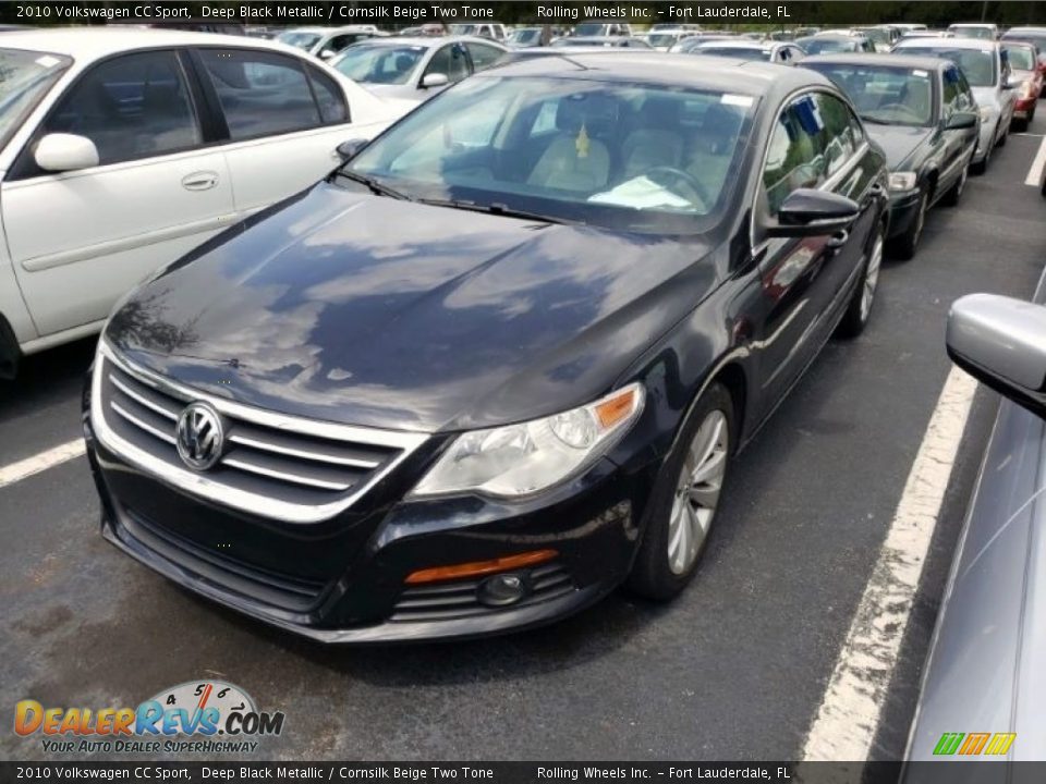 2010 Volkswagen CC Sport Deep Black Metallic / Cornsilk Beige Two Tone Photo #2