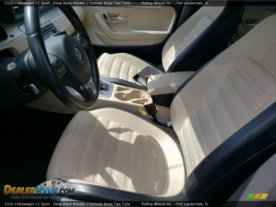 2010 Volkswagen CC Sport Deep Black Metallic / Cornsilk Beige Two Tone Photo #5