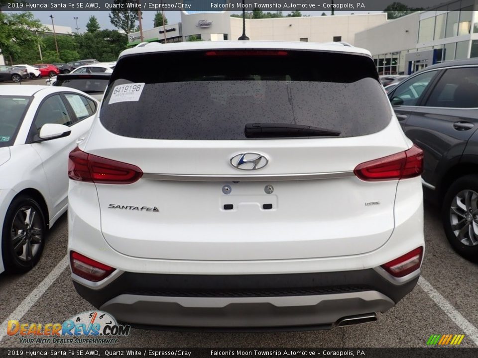 2019 Hyundai Santa Fe SE AWD Quartz White / Espresso/Gray Photo #3