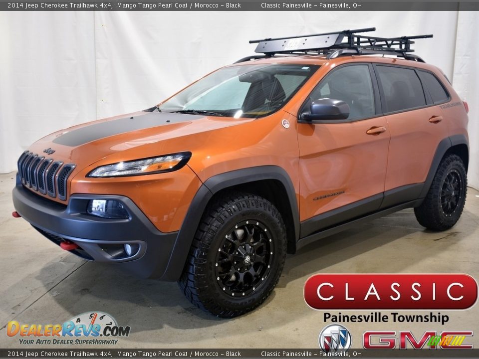 2014 Jeep Cherokee Trailhawk 4x4 Mango Tango Pearl Coat / Morocco - Black Photo #1