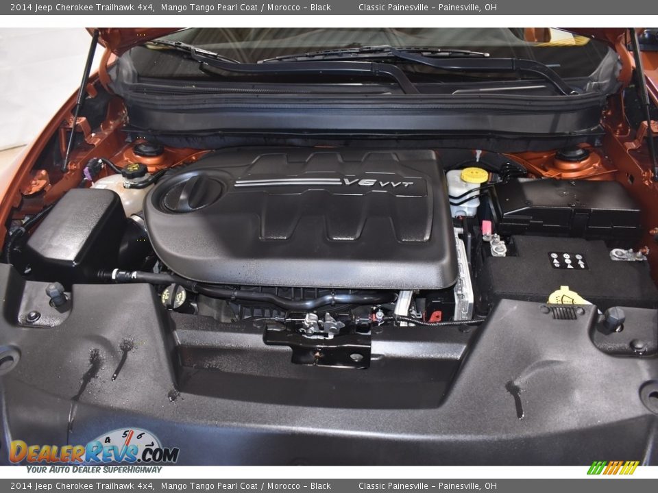2014 Jeep Cherokee Trailhawk 4x4 Mango Tango Pearl Coat / Morocco - Black Photo #6