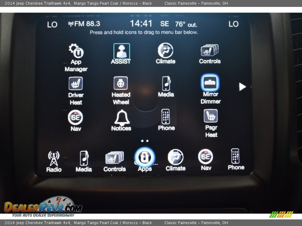 2014 Jeep Cherokee Trailhawk 4x4 Mango Tango Pearl Coat / Morocco - Black Photo #13