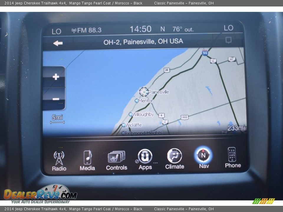 2014 Jeep Cherokee Trailhawk 4x4 Mango Tango Pearl Coat / Morocco - Black Photo #14