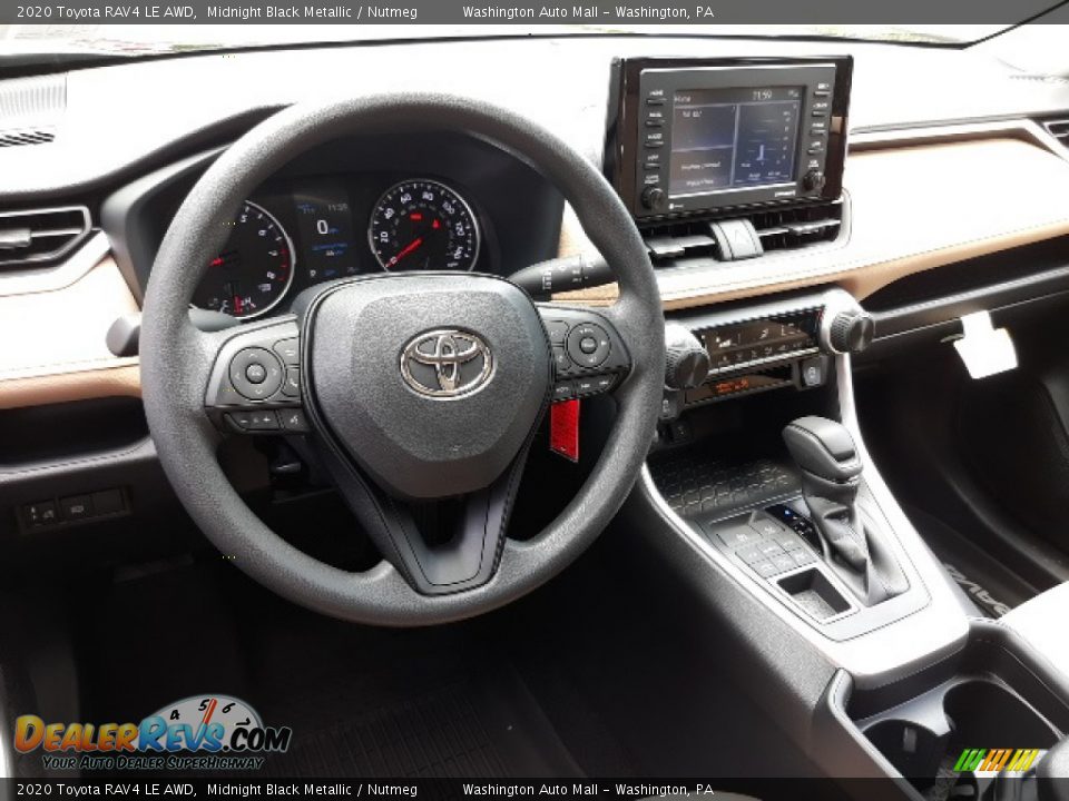 2020 Toyota RAV4 LE AWD Midnight Black Metallic / Nutmeg Photo #3