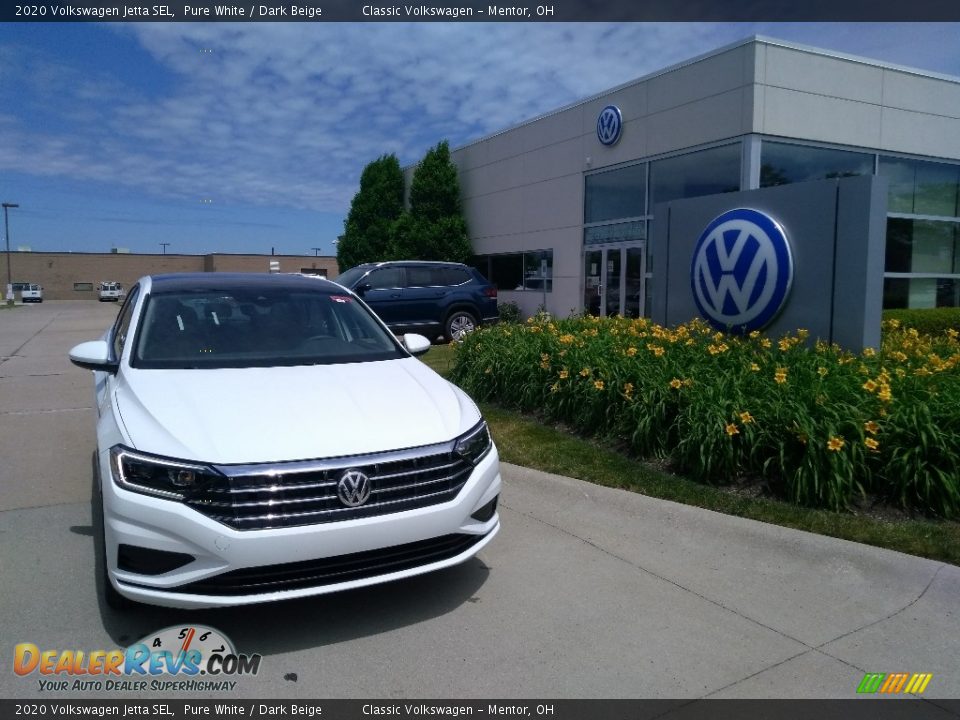 2020 Volkswagen Jetta SEL Pure White / Dark Beige Photo #1