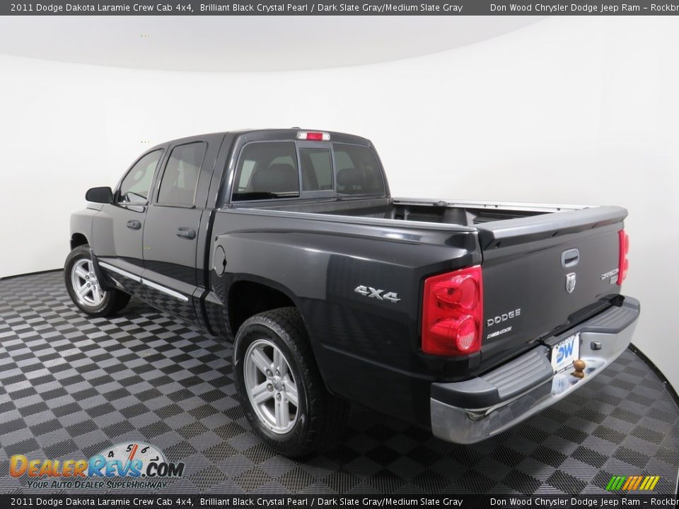 2011 Dodge Dakota Laramie Crew Cab 4x4 Brilliant Black Crystal Pearl / Dark Slate Gray/Medium Slate Gray Photo #10