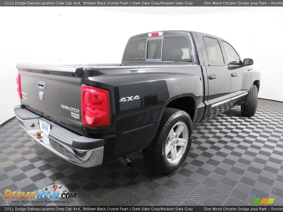 2011 Dodge Dakota Laramie Crew Cab 4x4 Brilliant Black Crystal Pearl / Dark Slate Gray/Medium Slate Gray Photo #14