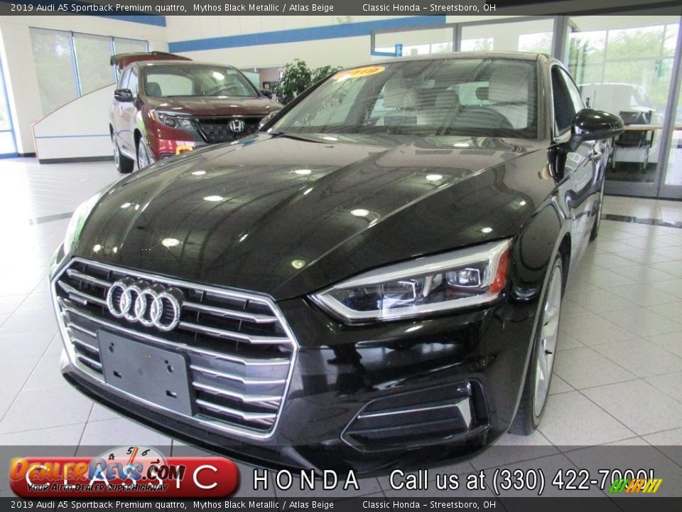2019 Audi A5 Sportback Premium quattro Mythos Black Metallic / Atlas Beige Photo #1