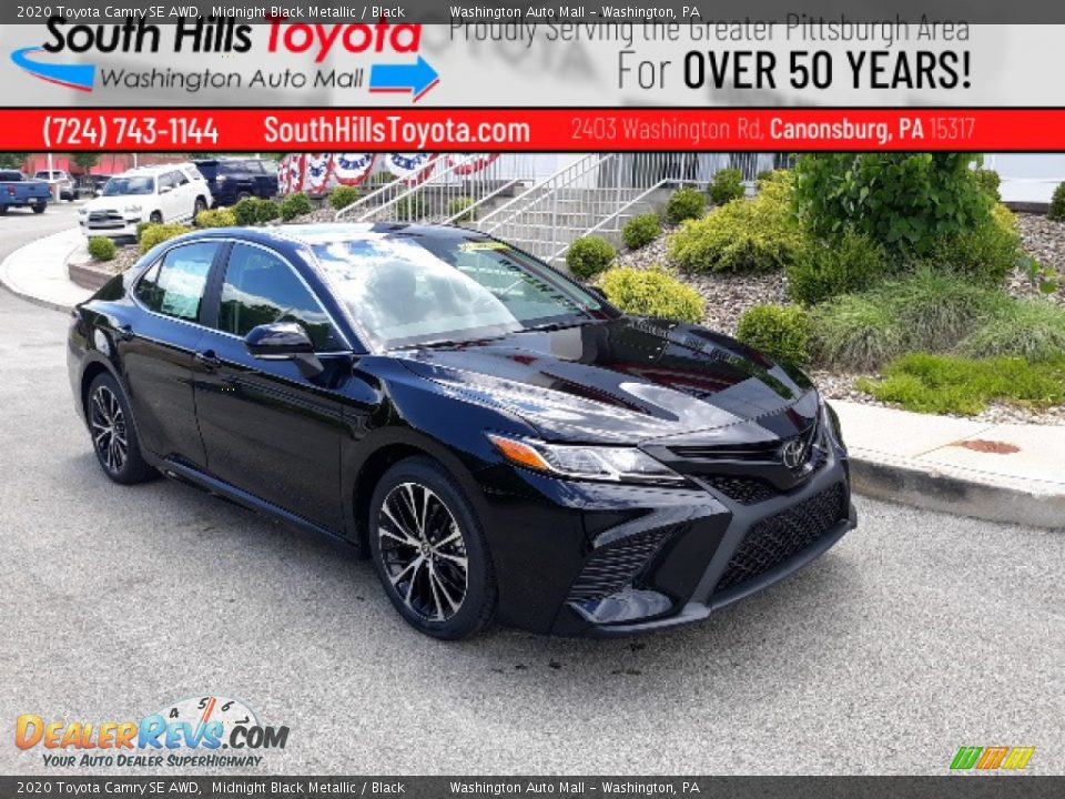 2020 Toyota Camry SE AWD Midnight Black Metallic / Black Photo #1