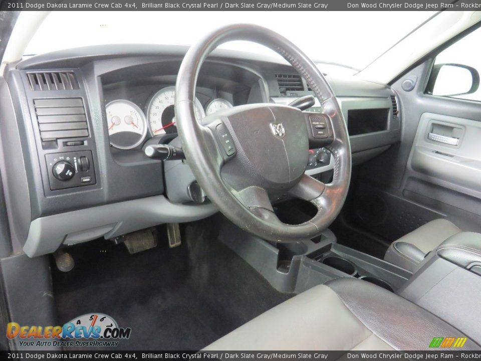 Dark Slate Gray/Medium Slate Gray Interior - 2011 Dodge Dakota Laramie Crew Cab 4x4 Photo #27