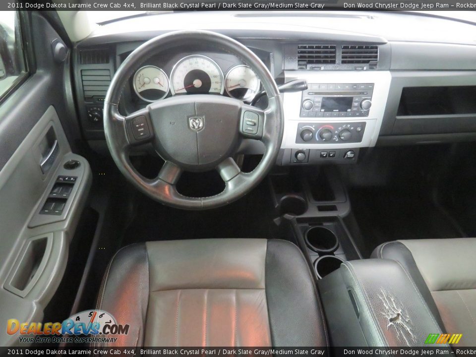 2011 Dodge Dakota Laramie Crew Cab 4x4 Brilliant Black Crystal Pearl / Dark Slate Gray/Medium Slate Gray Photo #31