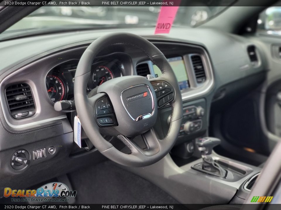2020 Dodge Charger GT AWD Pitch Black / Black Photo #12