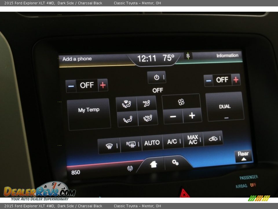 2015 Ford Explorer XLT 4WD Dark Side / Charcoal Black Photo #17