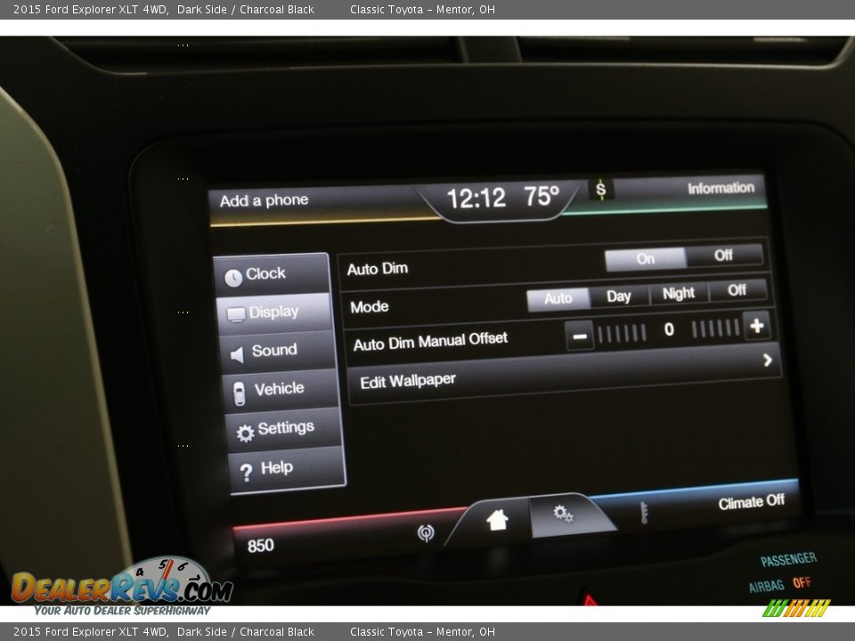 2015 Ford Explorer XLT 4WD Dark Side / Charcoal Black Photo #18